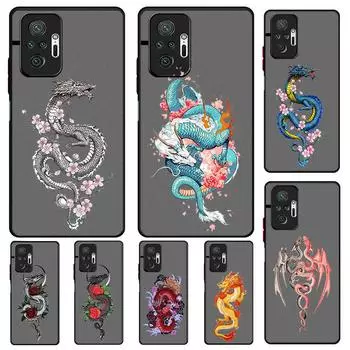 Золотой розовый цветок Loong Dragon Art матовый чехол для Xiaomi Redmi Note 7 8 9 Pro 9S 10 Pro Чехол для Redmi 8 8A 9 9A 9T K20 K30 K40 Redmi K40