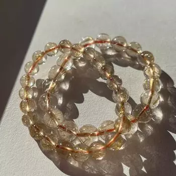 Золотой рутиловый кварц 8 мм 10 мм 12 мм | Высокое качество | Украшения в стиле бохо | Браслет из натуральных драгоценных камней | Украшения из кристаллов | Идеи подарков на день рождения 8MM