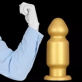 Золотой силиконовый 9,5 см гигантский дилдо анальная пробка фистинга принадлежности секс-игрушки большой член реалистичный пенис ремень на член БДСМ S