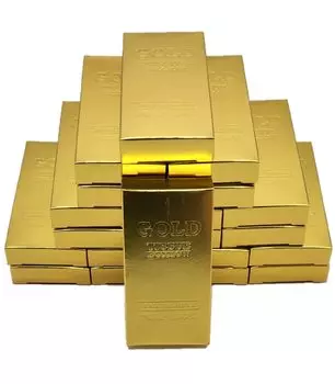 Золотой слиток Мини Коробка Ткани 10 Вт Слиток Слитка Реплика Удачи Деньги Удачи Сделано в Японии Интересные Товары Набор из 20 Коробок