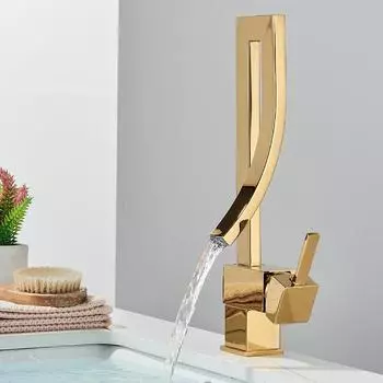 Золотой смеситель для раковины в ванной комнате, хромированный черный смеситель для горячей и холодной воды, смесители для установки на бортике Brass золотой