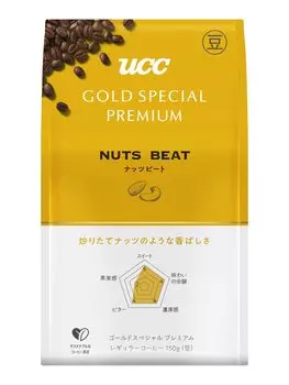 ЗОЛОТОЙ СПЕЦИАЛЬНЫЙ ПРЕМИУМ (Золотой Специальный Премиум) UCC GOLD SPECIAL PREMIUM жареные бобы с орехами и битом 150 г обычного кофе (Фасоль)