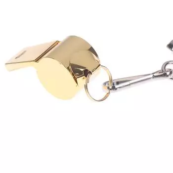 Золотой свисток из нержавеющей стали, подвесной на шею, спасательный свисток для улицы Onesize