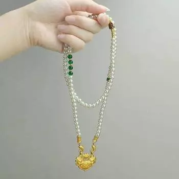 Золотой свитер ожерелье кулон длинный чокер винтажные жемчужные бусины ожерелья женщины Style A