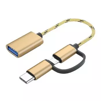 Золотой USB 3.0 OTG кабель A to Type C Micro адаптер многофункциональный портативный USB to Type C кабель