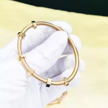 Золотой винтовой браслет с регулируемым отверстием, покрытый 18 карат, для женщин