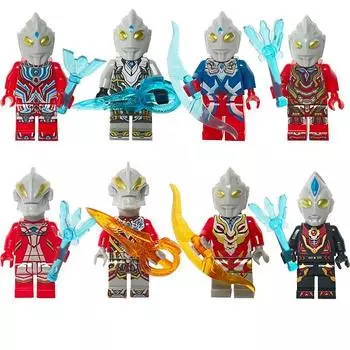 Золотой воин костюм строительный блок кукла головоломка детская сборка игрушка