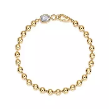 Золотой высококачественный круглый браслет из бусин для женщин не выцветает на ветру S925 серебро муассанит рука 20cm long