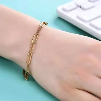 Золотой замок из нержавеющей стали, цепочка с замком, браслет для женщин, металлическая застежка-цепочка, браслет, ошейники, колье для ювелирных изделий White