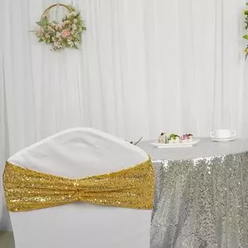 Золотые блестящие пояса для стульев, чехлы для стульев, ленты 10/50/100 шт. 35X15 см для украшения рождественского детского душа, дня рождения, свадьбы, отеля 10 pcs синий