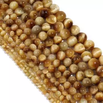 Золотые бусины-разделители из камня тигровый глаз, свободные бусины для изготовления ювелирных изделий, аксессуары 4, 6, 8, 10, 12 мм, сделай сам Dia 4mm