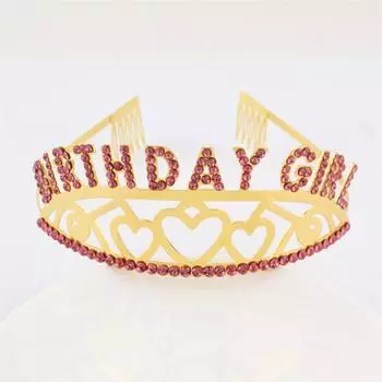 Золотые цвета Стразы Буквы День рождения Девочки Ободки Металлические Диадемы и Короны Украшения для волос Украшения для головы для девочек серебро белый