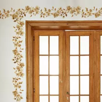 Золотые цветы спальня гостиная кабинет фон ландшафтный дизайн настенная наклейка 40*60CM/fun-e130
