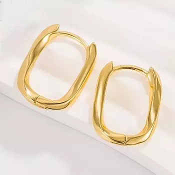 Золотые геометрические серьги в форме буквы U, женский нишевый дизайн, высококачественные пряжки для ушей, простой темперамент, холодный ветер и модный темперамент