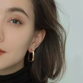 Золотые геометрические серьги женские холодный ветер ретро серьги темперамент ромбовидные серьги белого золота