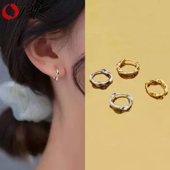 Золотые и серебряные простые серьги-кольца OPK женские свадебные украшения роскошные серьги для женщин серьги-подвески