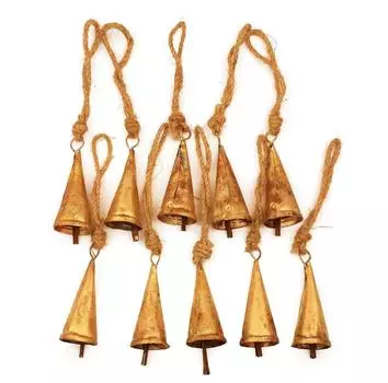 Золотые колокольчики, маленькие украшения из колокольчиков, рождественский декор, принадлежности для рукоделия, 10 шт.