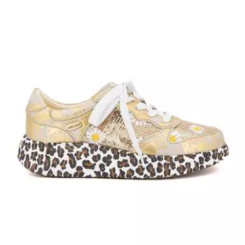 Золотые кроссовки Nikito с цветочным принтом и леопардовым принтом для женщин LAURA VITA 36 коричневый
