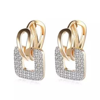 Золотые квадратные серьги-кольца для женщин, модные украшения для свадебной вечеринки золотой