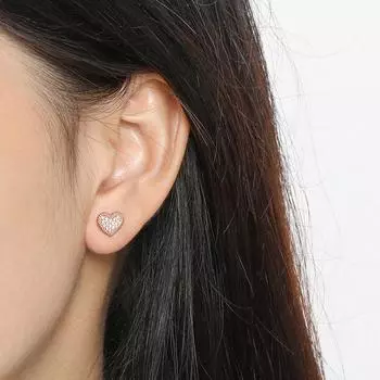 Золотые легкие роскошные серьги в форме персикового сердца в корейском стиле для женщин, серьги в форме ретро-сердца с бриллиантами