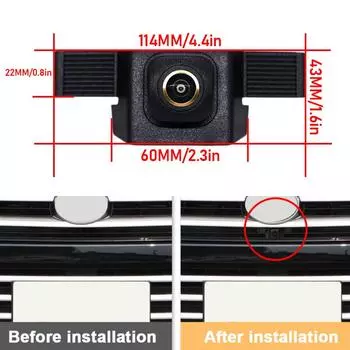 Золотые линзы Автомобильная камера переднего вида HD Fisheye Водонепроницаемая камера ночного видения с логотипом для парковки для Toyota Highlander 2018 Аксессуары CVBS 1080X720P