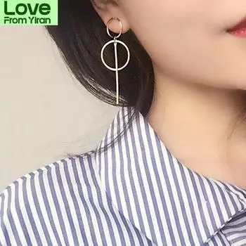 Золотые металлические серьги с кисточками для женщин, длинные круглые серьги с подвеской, модные ювелирные изделия, массивные геометрические серьги Vorbellen Voor Vrouwen