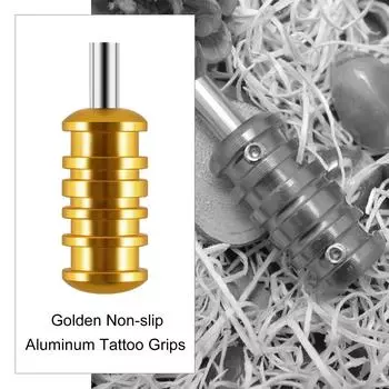 Золотые нескользящие алюминиевые ручки для татуировки Набор инструментов для татуировки для тату-машины Аксессуары для татуировок