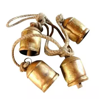 Золотые праздничные украшения, винтажные рождественские колокольчики для коров, создающие ощущение ностальгии, рождественские колокольчики для коров