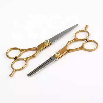 Золотые профессиональные 6,0-дюймовые ножницы из нержавеющей стали для стрижки волос, филировочные ножницы, парикмахерский набор