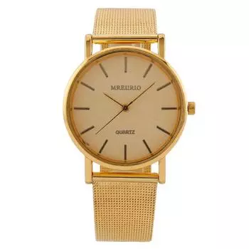 Золотые простые и модные мужские часы мужские часы кварцевые часы Милан со стальным ремешком обработка на заказ золотой