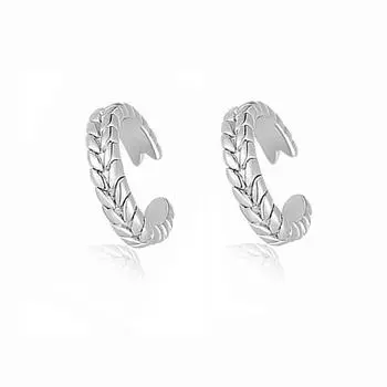 Золотые пшеничные клипсы для ушей без пирсинга ушей корейская мода холодный ветер геометрические С-образные листья перья ушные косточки клипсы copper