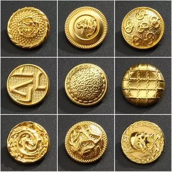 Золотые пуговицы, пуговицы для пиджака, женская одежда высокого класса, пальто, свитер, кардиган, костюм, изысканные металлические пуговицы 15mm2 #[Fog Gold]