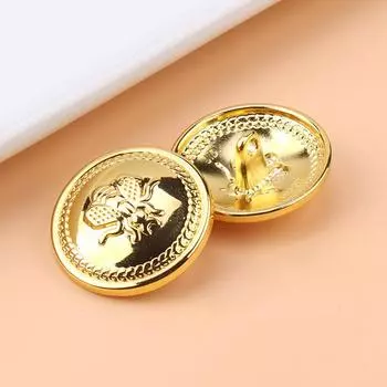 Золотые пуговицы универсальные круглые мужские и женские верхние металлические пуговицы аксессуары для пальто высокого класса тренчкот свитер пуговицы 3 #[Gold] * 24L = 15.0 MM * Round