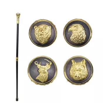 Золотые роскошные животные, медведь, ястреб, олень, тотем волка, трость, модная трость, джентльмен, ручка Crosier, трость 93 см Bear