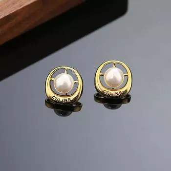 Золотые серьги-гвоздики с круглым жемчугом, персонализированные серьги с эксклюзивным дизайном, серьги в стиле французского ретро-темперамента, оптовая продажа для женщин 18K