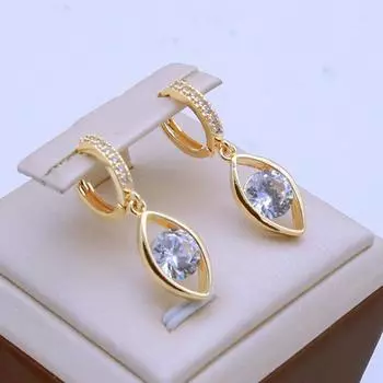 Золотые серьги-капли с цирконием для женщин, новинка 2024 года, модные серьги с кубическим цирконием, модные вечерние ювелирные аксессуары золотой