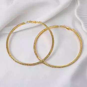 Золотые серьги-кольца большого размера с шикарным покрытием, круглые серьги из сплава, массивные геометрические украшения для женщин золотистый