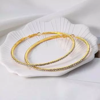 Золотые серьги-кольца большого размера с шикарным покрытием, круглые серьги из сплава, массивные геометрические украшения для женщин золотистый