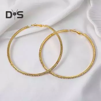 Золотые серьги-кольца большого размера с шикарным покрытием, круглые серьги из сплава, массивные геометрические украшения для женщин золотистый