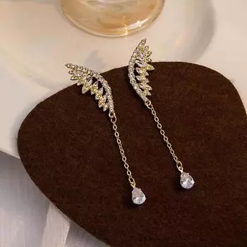 Золотые серьги-подвески «Бабочка» с подвеской «Бабочка» Подарки StyleB