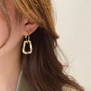 Золотые серьги-подвески класса люкс для женщин — модный, уникальный дизайн и элегантность, вдохновленная знаменитостями. Geometric Earrings серебряный