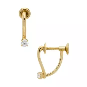 Золотые серьги с кубическим цирконием [NOJESS]/3024411301900999