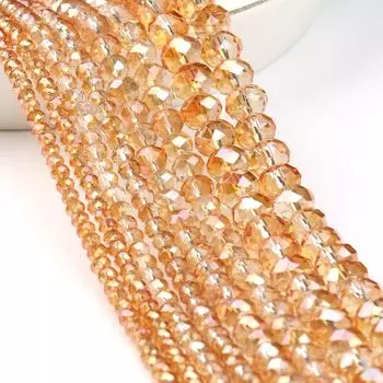 Золотые шампанские AB австрийские хрустальные бусины, граненые рондели, свободные бусины-разделители для изготовления ювелирных изделий, браслет «сделай сам», 3, 4, 6, 8 мм 3mm approx 135pcs шампанского