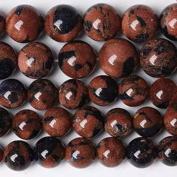 Золотые, синие бусины из песчаника, круглые, целебные каменные бусины для изготовления ювелирных изделий, модные аксессуары «сделай сам», браслет, ожерелье Dia 4mm