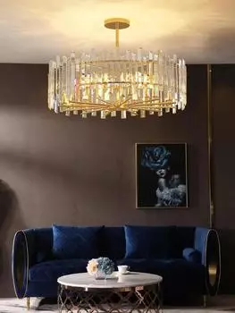 Золотые светодиодные подвесные светильники, хрустальные светильники для гостиной, внутреннее освещение, современные подвесные светильники для столовой, кухни, промышленные светильники в стиле лофт