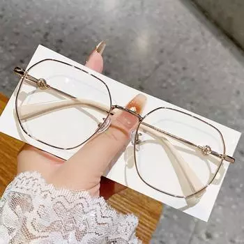 Золотые тонкие оправы очков для женщин, защита от синего света и простая оправа очков для мужчин, можно сочетать с очками для коррекции близорукости серебряный