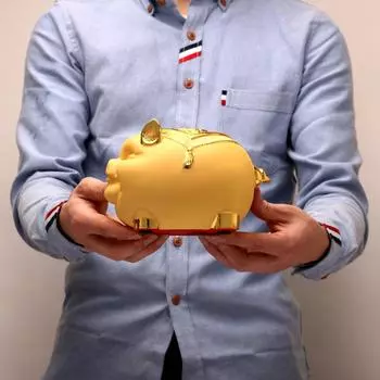 Золотые украшения в виде свиньи Детский подарок-копилка Изделия из смолы Украшения для дома, аксессуары, современные Подарки на открытие магазина Счастливая свинья