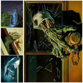 Зомби приходят, винтажная настенная живопись на холсте, картина «Демоны из ада», художественный постер и принт, загадочный постер ужасов, украшение без рамки 21*30cm