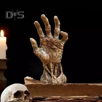 Зомби, ручное украшение, нетоксичная, захватывающая, ручная статуя, жуткое украшение в форме ладони для Хэллоуина, реквизит, игрушка в подарок разноцветный