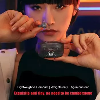 ZOMBIESCAT беспроводные наушники-вкладыши Clip-on BT5.3, настоящие беспроводные спортивные наушники-вкладыши Clip-on Open-Ear, красный